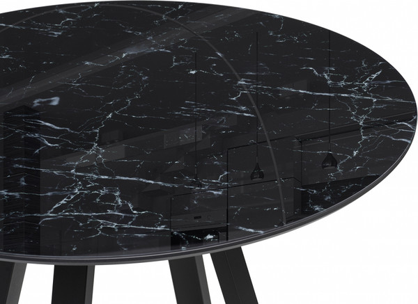 Изображение товара Обеденный стол Woodville Норфолк 100 (черный мрамор/черный)