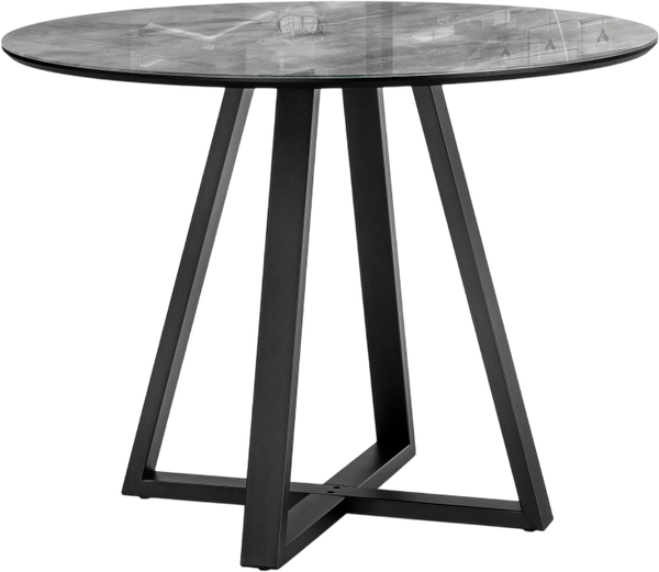 Изображение товара Обеденный стол Woodville Норфолк 100 (серый мрамор/черный)