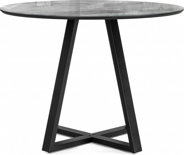 Изображение товара Обеденный стол Woodville Норфолк 100 (серый мрамор/черный)