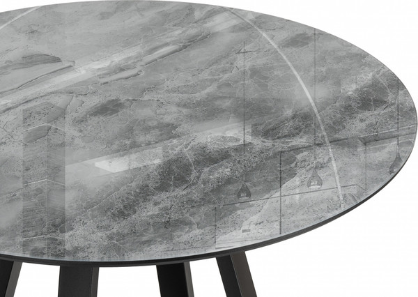 Изображение товара Обеденный стол Woodville Норфолк 100 (серый мрамор/черный)