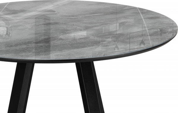 Изображение товара Обеденный стол Woodville Норфолк 100 (серый мрамор/черный)