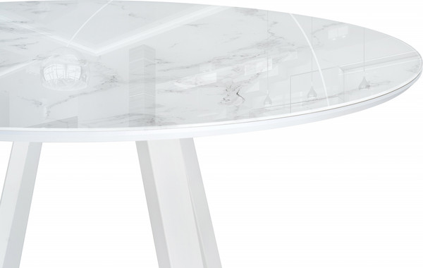 Изображение товара Обеденный стол Woodville Норфолк 100 (белый мрамор/белый)