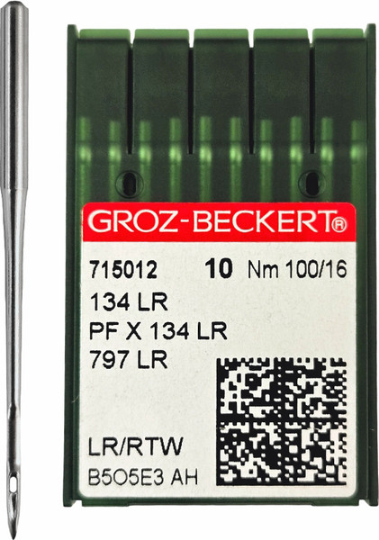 Изображение товара Набор игл для промышленной швейной машины Groz-Beckert 134-35 LR 100 GB-10 (10шт, для кожи)
