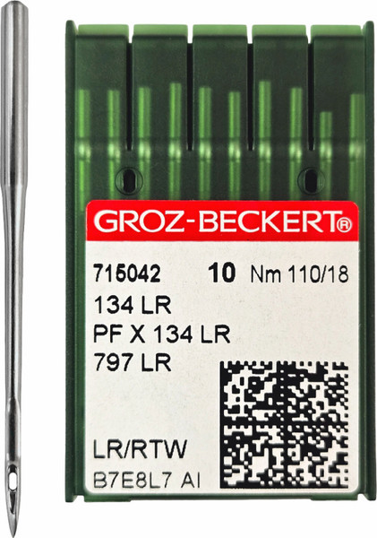 Изображение товара Набор игл для промышленной швейной машины Groz-Beckert 134-35 LR 110 GB-10 (10шт, для кожи)