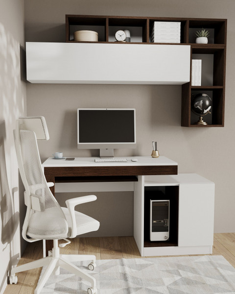 Изображение товара Письменный стол Woodville Модена (белый/венге)