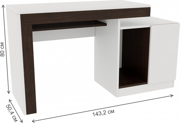 Изображение товара Письменный стол Woodville Модена (белый/венге)