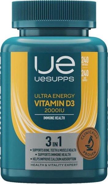 Изображение товара Витамин UESUPPS Ультра Энерджи Витамин D3 2000 МЕ (240 капсул)