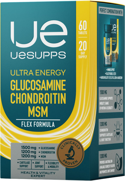 Изображение товара Хондропротектор UESUPPS Ультра Энерджи Глюкозамин Хондроитин МСМ Флекс Формула (60 таблеток)
