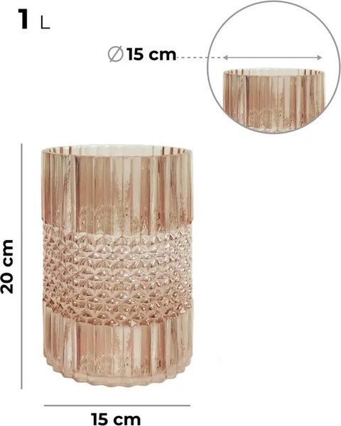 Изображение товара Ваза Mandarin Decor Ригато / GL59002-20gold (карамель)