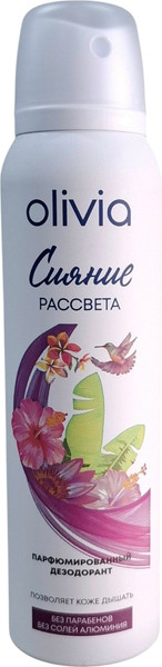 Изображение товара Дезодорант-спрей Olivia Сияние рассвета Парфюмированный для женщин (150мл)