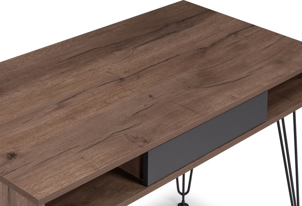 Изображение товара Письменный стол Woodville Хиргра 120х60х77 (дуб табачный/графит/черный)