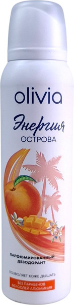 Изображение товара Дезодорант-спрей Olivia Энергия острова Парфюмированный для женщин (150мл)
