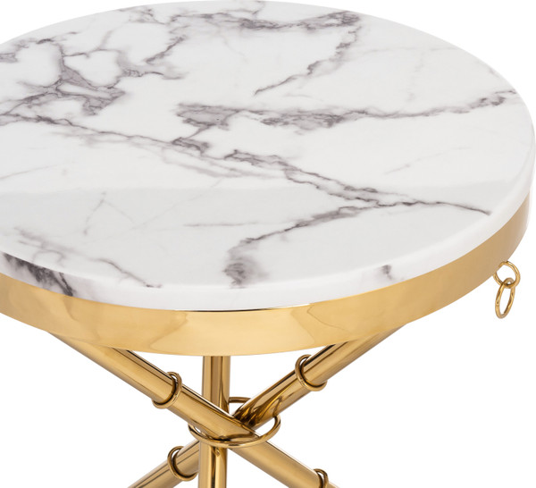 Изображение товара Журнальный столик Woodville Monika 50х55 (marble/gold)