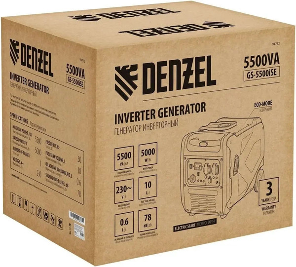 Изображение товара Инверторный генератор Denzel GS-5500iSE / 94712