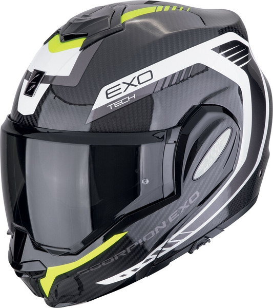 Изображение товара Мотошлем Scorpion Exo Exo-Tech Evo Carbon Cosy (р. XL, карбон/желтый неон/белый)