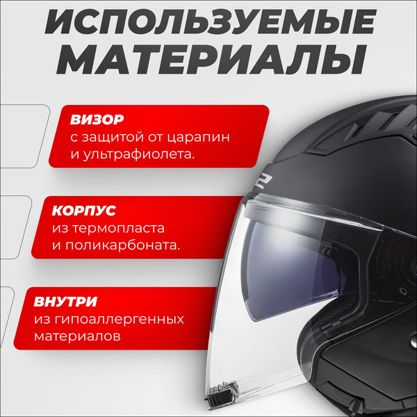 Изображение товара Мотошлем LS2 OF600 Copter 2 Solid (XS, черный матовый)