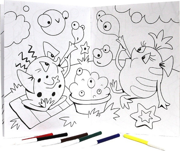 Изображение товара Раскраска Проф-Пресс Космические пришельцы. С фломастерами, мягкая обложка