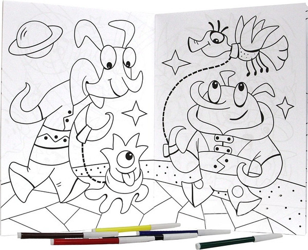 Изображение товара Раскраска Проф-Пресс Космические пришельцы. С фломастерами, мягкая обложка