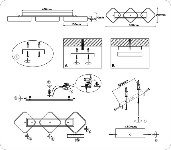 Изображение товара Люстра Ambrella FL4877/3 WH/WD (белый/дерево)