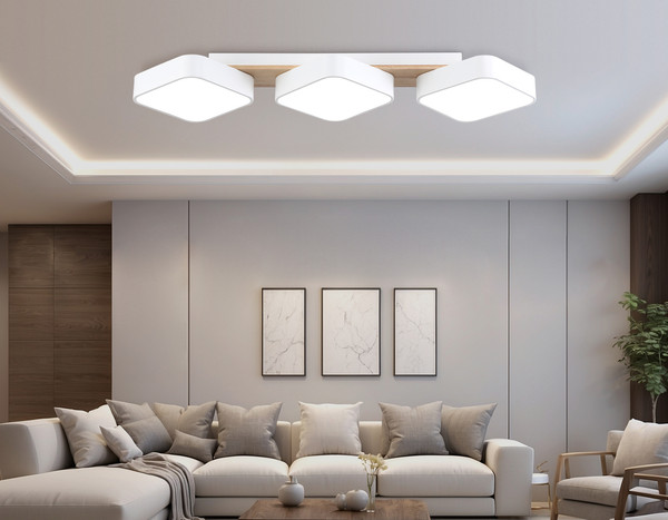 Изображение товара Люстра Ambrella FL4877/3 WH/WD (белый/дерево)