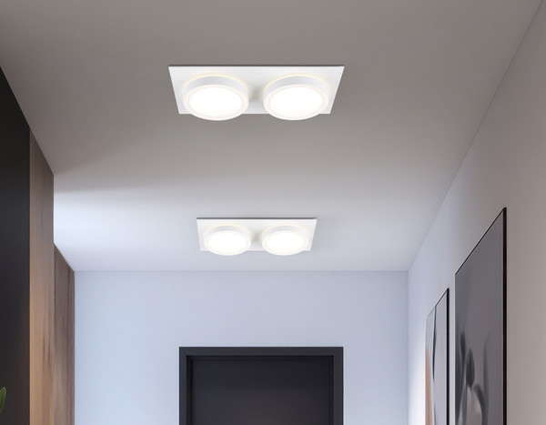 Изображение товара Точечный светильник Ambrella TN52423/2 WH/FR (белый/белый матовый)