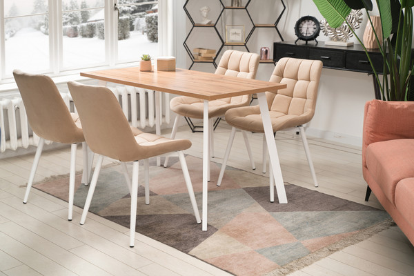 Изображение товара Обеденный стол Notta Тринити Лофт 120x80x75 25 мм (дуб вотан/белый матовый)