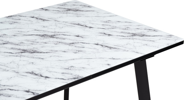 Изображение товара Обеденный стол Woodville Агни 110/140х68х76 (мрамор белый/черный матовый)