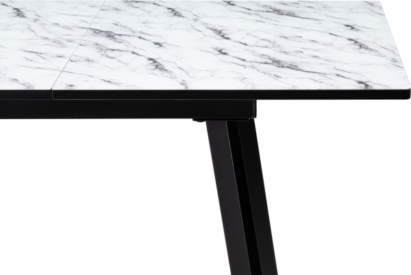 Изображение товара Обеденный стол Woodville Агни 110/140х68х76 (мрамор белый/черный матовый)