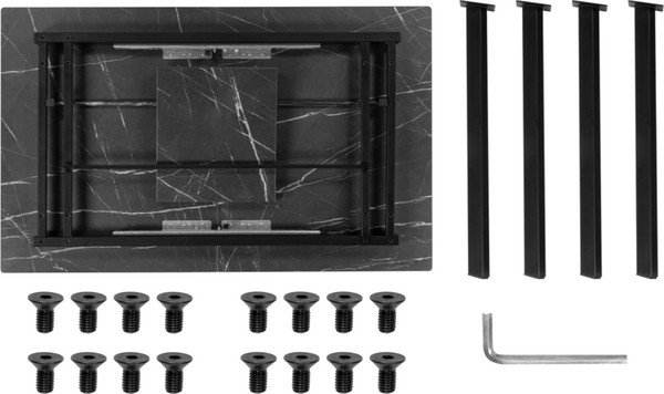 Изображение товара Обеденный стол Woodville Агни 110 / 453136 (королевский мрамор/черный матовый)
