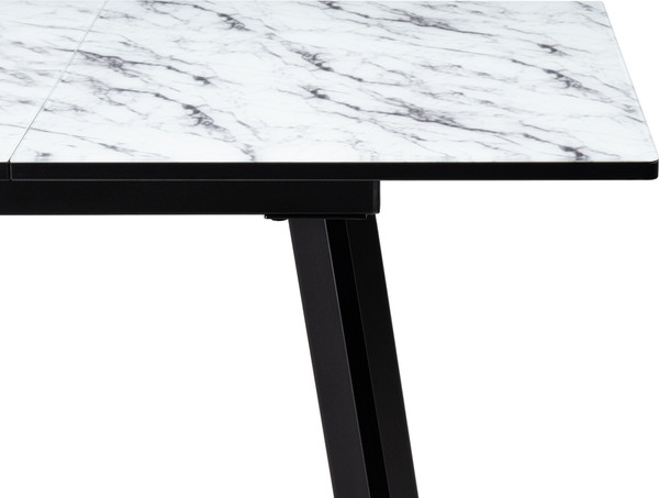 Изображение товара Обеденный стол Woodville Агни 110/140х68х76 (мрамор белый/черный матовый)