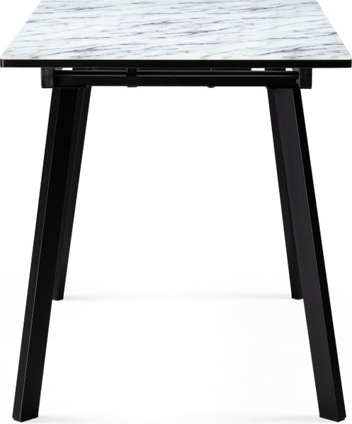 Изображение товара Обеденный стол Woodville Агни 110/140х68х76 (мрамор белый/черный матовый)
