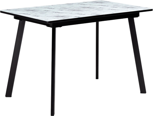Изображение товара Обеденный стол Woodville Агни 110/140х68х76 (мрамор белый/черный матовый)