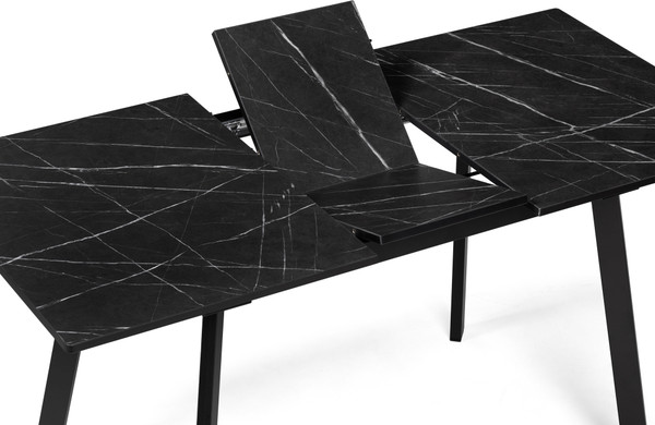 Изображение товара Обеденный стол Woodville Агни 110/140х68х76 (файерстоун/черный матовый)