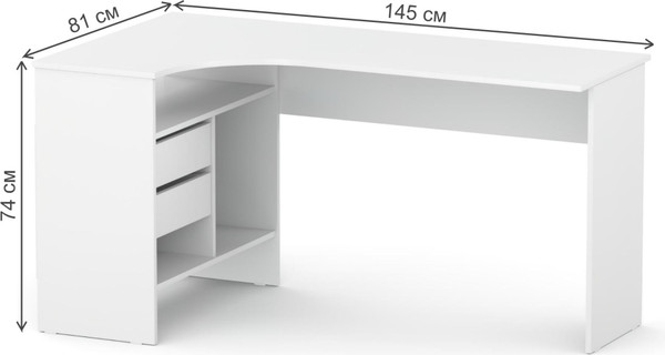 Изображение товара Компьютерный стол Woodville СПм-25 левый (белый)