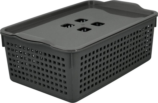 Изображение товара Корзина Мультидом Лофт 643 108 (серый, с крышкой)