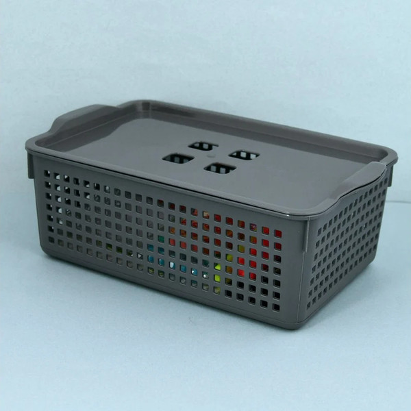 Изображение товара Корзина Мультидом Лофт 643 108 (серый, с крышкой)