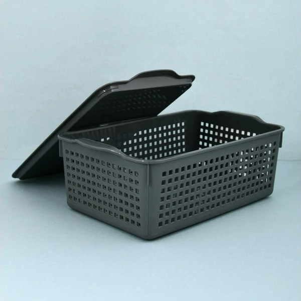 Изображение товара Корзина Мультидом Лофт 643 108 (серый, с крышкой)