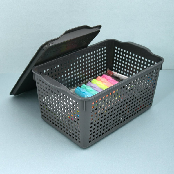 Изображение товара Корзина Мультидом Лофт 644 108 (серый, с крышкой)