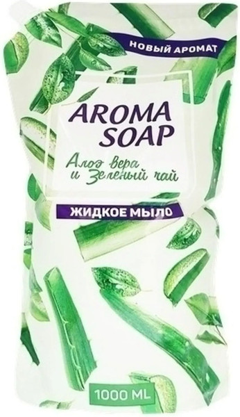 Изображение товара Мыло жидкое Aroma soap Алоэ Вера и Зеленый чай (1л, дойпак)