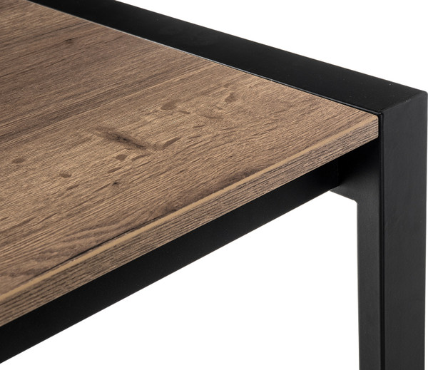 Изображение товара Обеденный стол Woodville Центавр 120/160х70х75 (файерстоун/черный матовый)