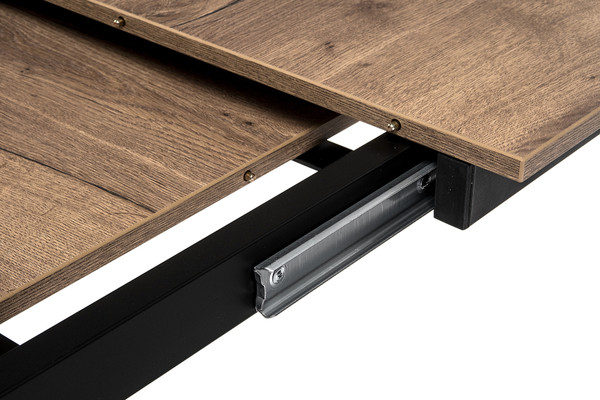 Изображение товара Обеденный стол Woodville Центавр 120/160х70х75 (файерстоун/черный матовый)