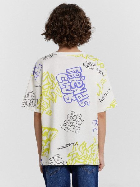 Изображение товара Футболка детская Mark Formelle 113384 (р.140-68, граффити на молочном)