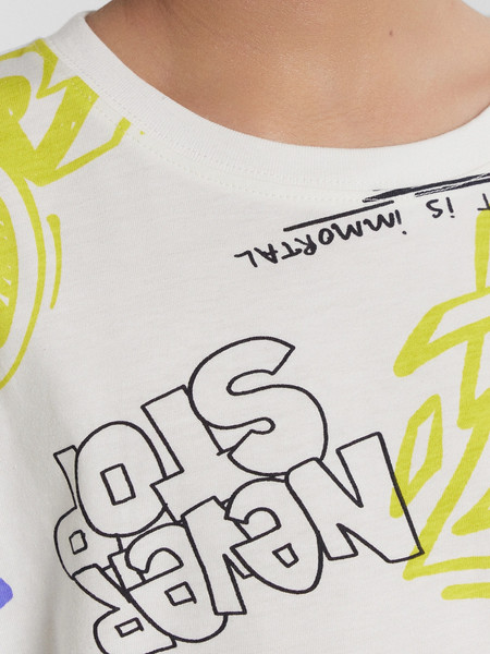 Изображение товара Футболка детская Mark Formelle 113384 (р.140-68, граффити на молочном)