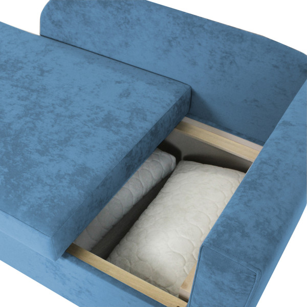 Изображение товара Тахта Аквилон Умка правый (бали 17 синий, бали 01 белый)