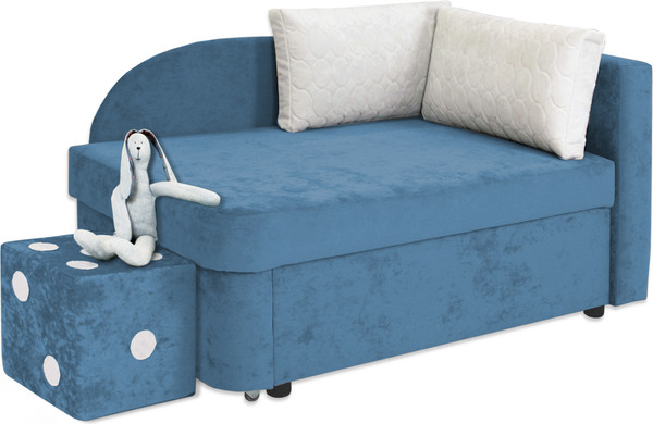 Изображение товара Тахта Аквилон Умка правый (бали 17 синий, бали 01 белый)