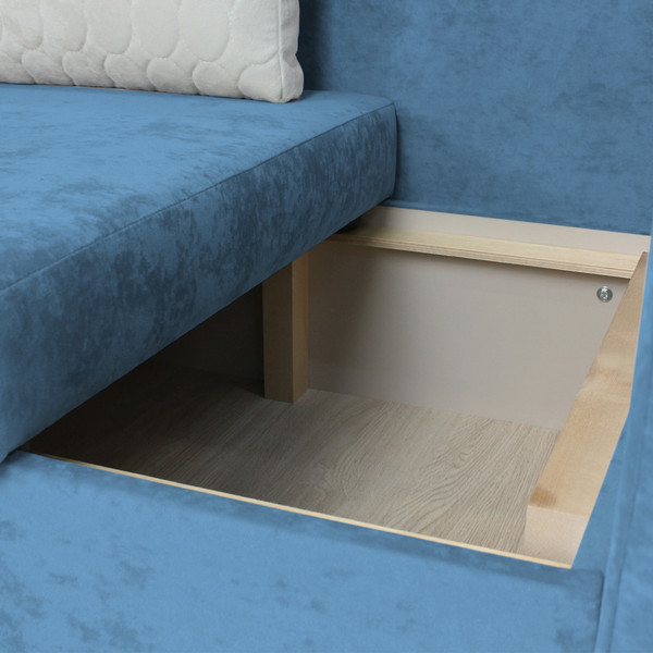 Изображение товара Тахта Аквилон Умка правый (бали 17 синий, бали 01 белый)