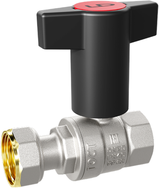 Изображение товара Шаровой кран LD Pride 47.15.В-НкГк.ТР / LD 47.341.15 RB (Т-рукоятка, с накидной гайкой)