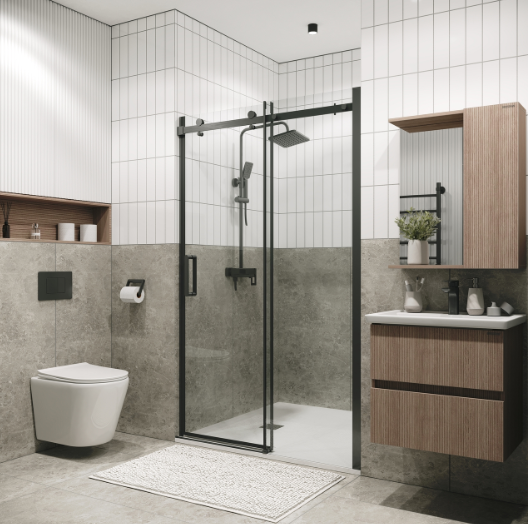 Изображение товара Душевая дверь Grossman Classic 100.K33.04.140.42.00 140х195 (графит сатин/стекло прозрачное)