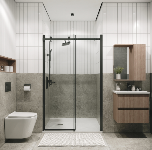 Изображение товара Душевая дверь Grossman Classic 100.K33.04.140.42.00 140х195 (графит сатин/стекло прозрачное)