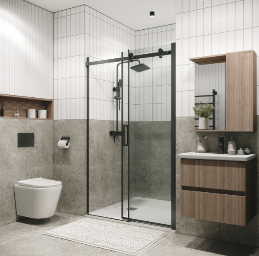 Изображение товара Душевая дверь Grossman Classic 100.K33.04.140.42.00 140х195 (графит сатин/стекло прозрачное)